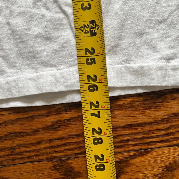 Vintage Hanes V-Neck Solid Blank White T-Shirt Men's Medium Minimal - Picture 5 of 6